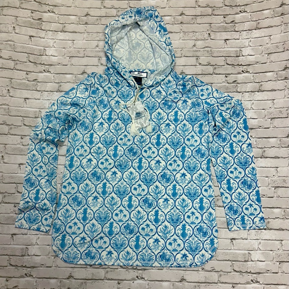 Stella Parker Island Collection UPF 50 Hooded Sun Shirt S NWT Long Sleeve Beach